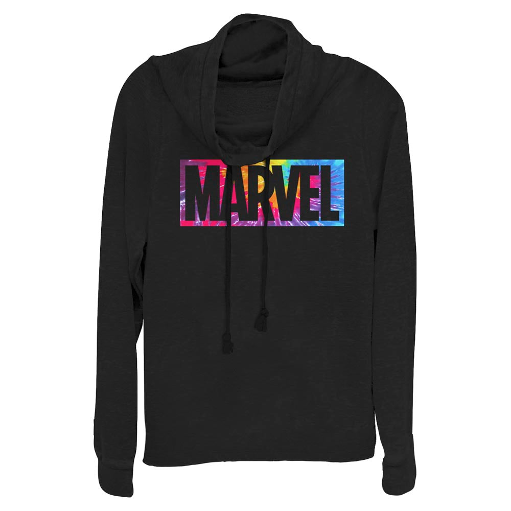 Junior's Marvel Brick Tie-Dye Cowl Neck