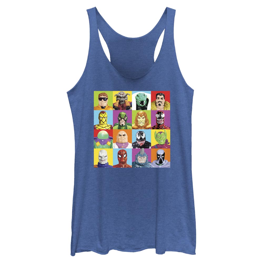 Junior's Marvel Spidey Figure Squares Tank Top