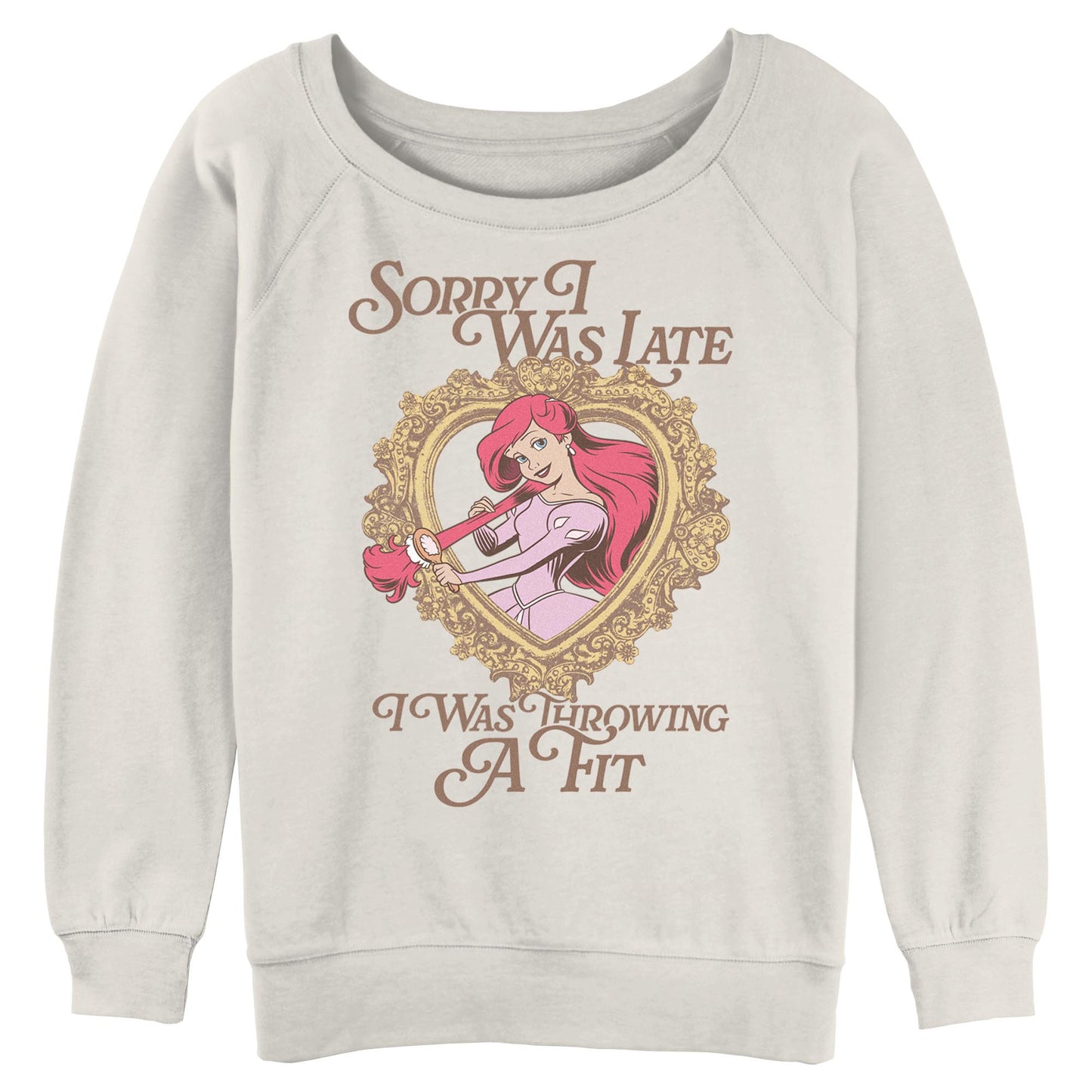 Junior's Disney Ariel Throwing A Fit Raglan Pullover