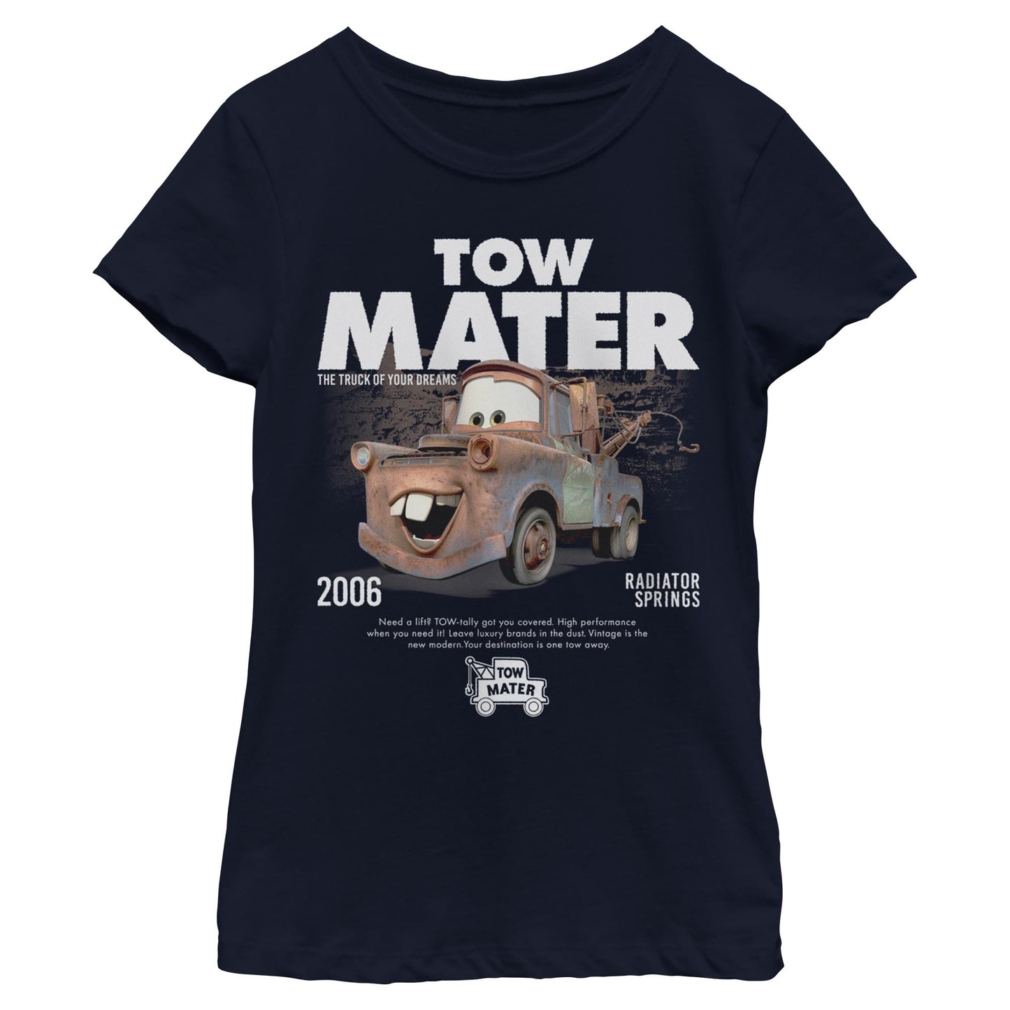 Girl's Pixar Tow Mater Advertisement T-Shirt