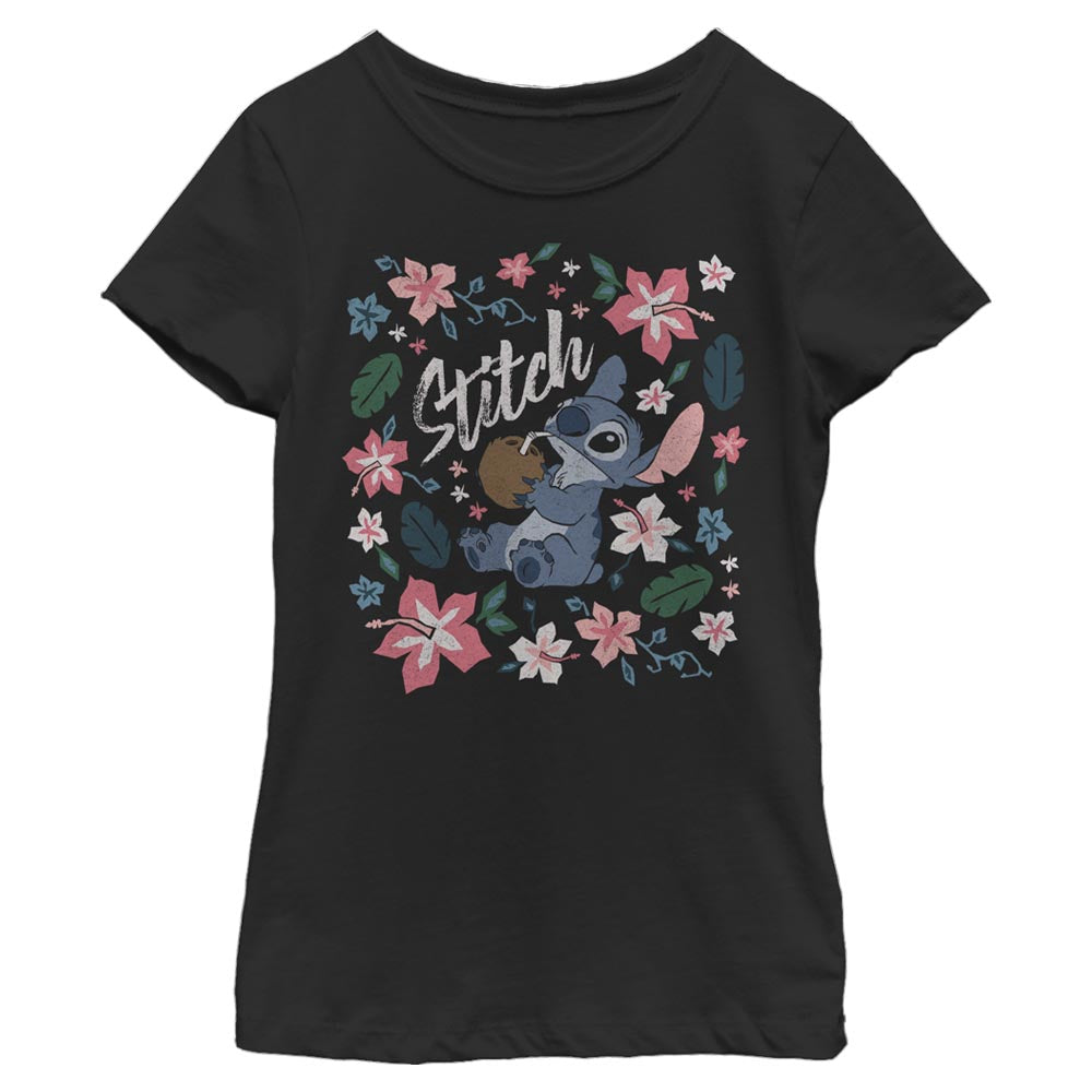 Girl's Disney Tropical Stitch T-Shirt