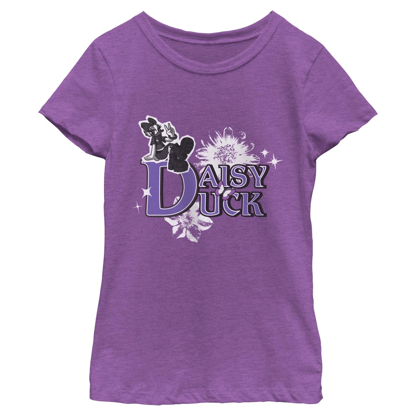 Girl's Disney Daisy Duck Flowers T-Shirt