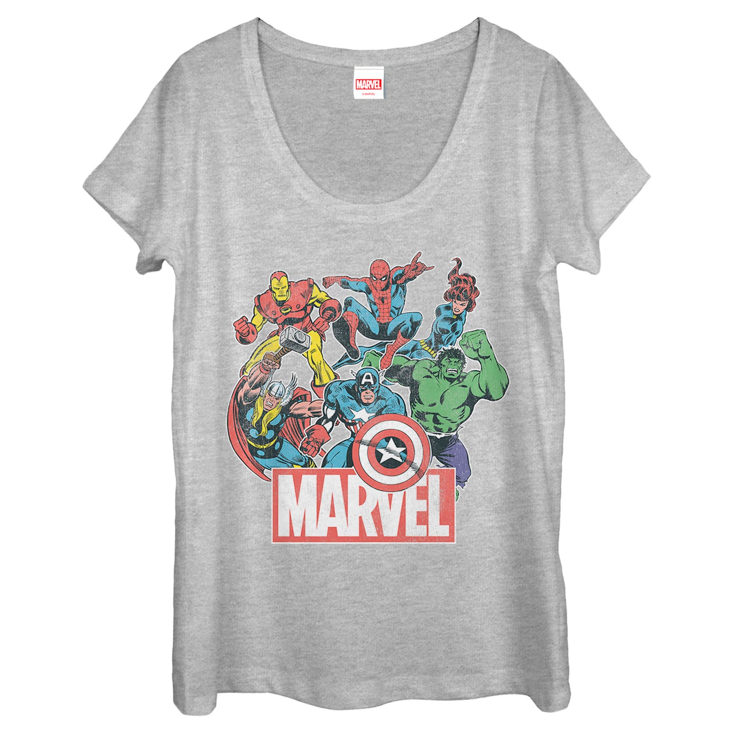 Women's Marvel Heroes Of Today Scoop Neck T-Shirt