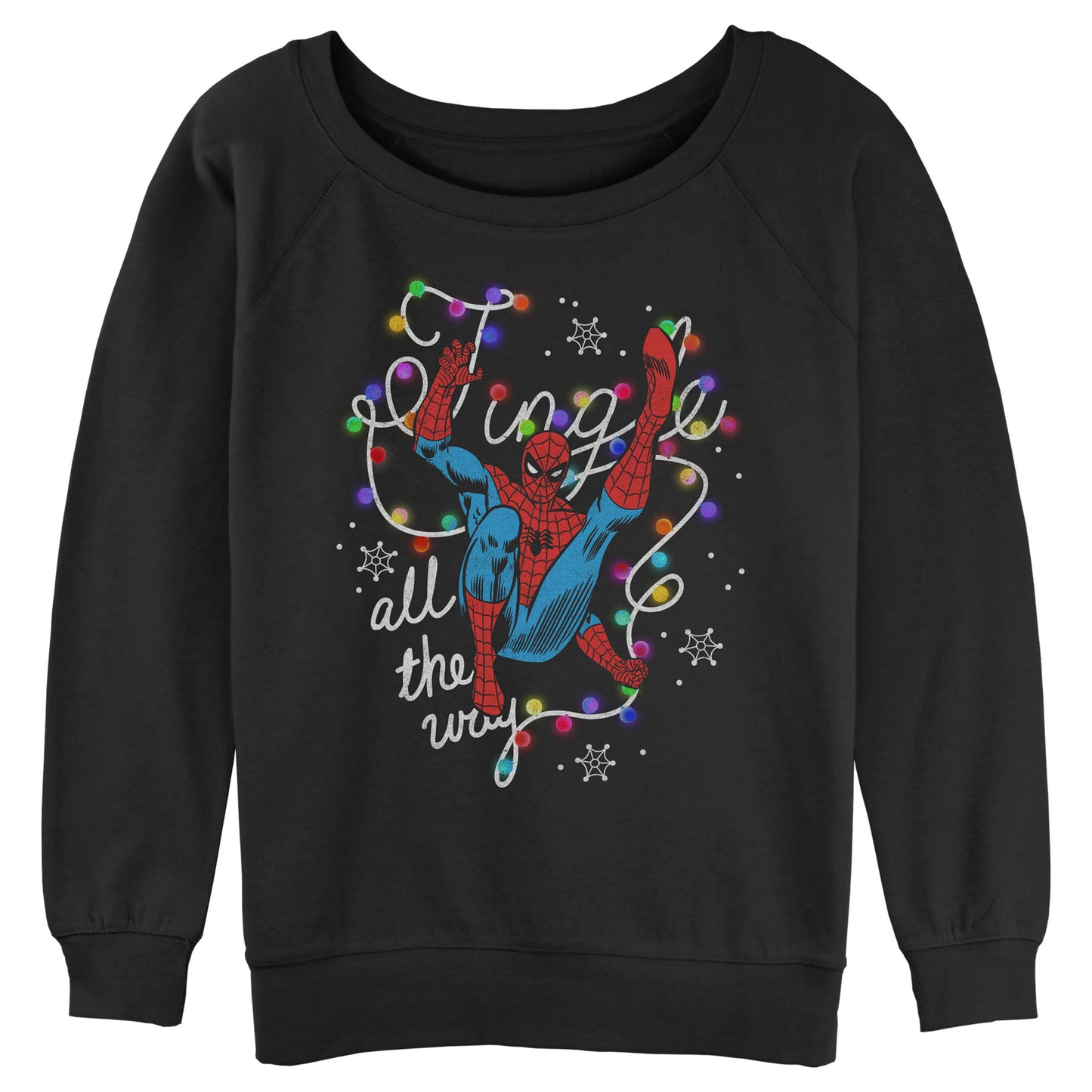 Junior's Marvel Spidy Christmas Spirit Raglan Pullover