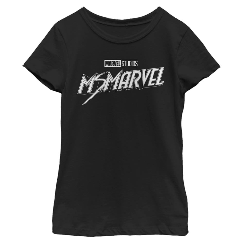 Girl's Marvel Black And White T-Shirt