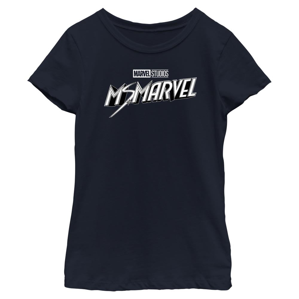 Girl's Marvel Black And White T-Shirt