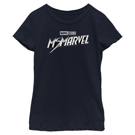 Girl's Marvel Black And White T-Shirt