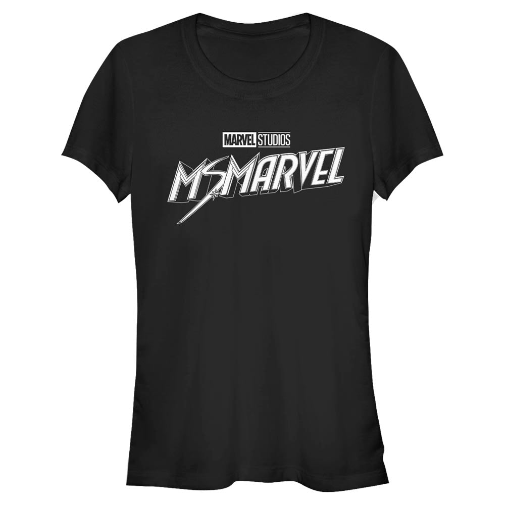 Junior's Marvel Black And White T-Shirt