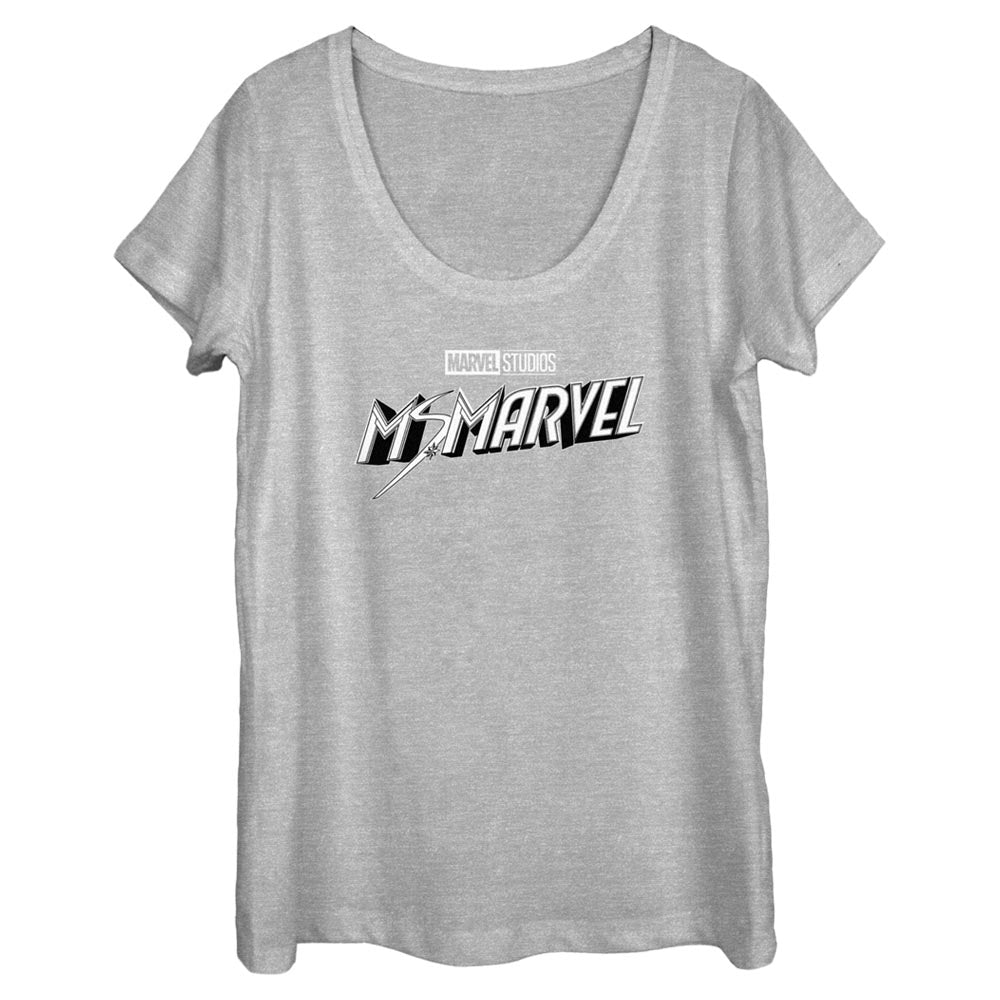 Women's Marvel Black And White Scoop Neck T-Shirt