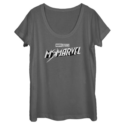 Women's Marvel Black And White Scoop Neck T-Shirt