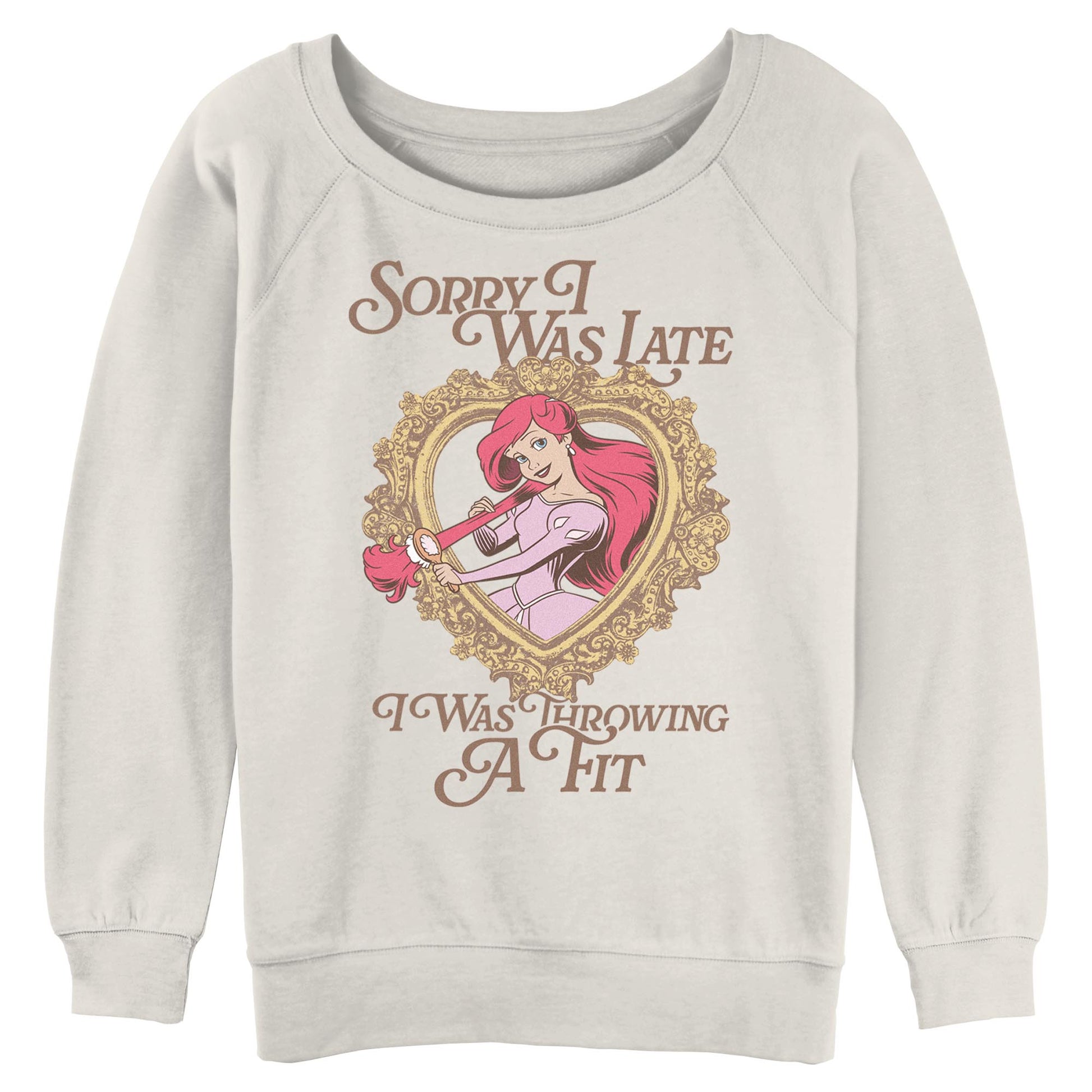 Junior's Disney Ariel Throwing A Fit Raglan Pullover