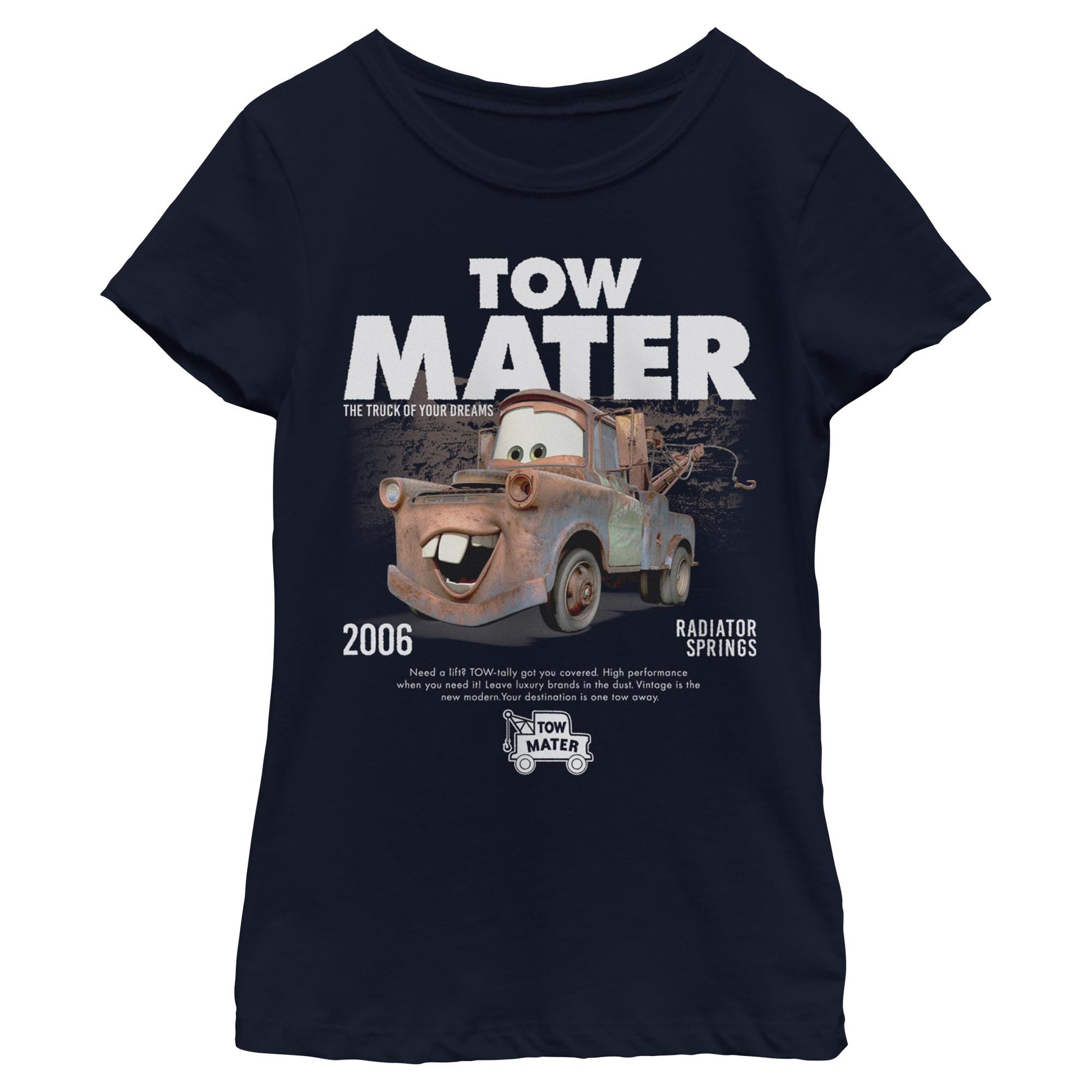 Girl's Pixar Tow Mater Advertisement T-Shirt