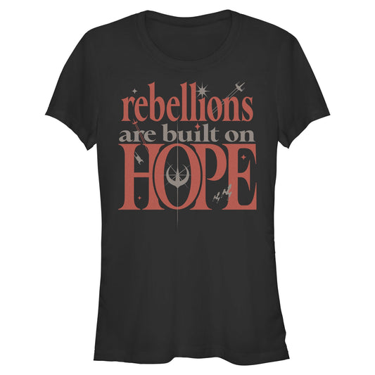 Junior's Star Wars Built On Hope Quote T-Shirt