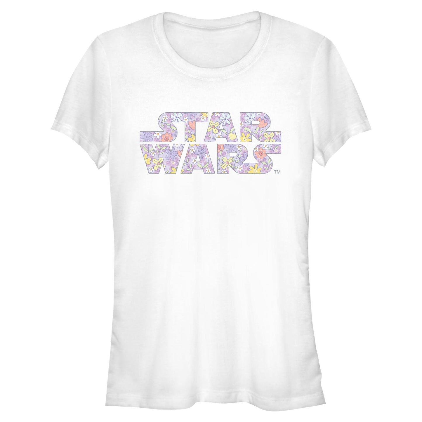 Junior's Star Wars Star Wars Spring Flower Logo T-Shirt