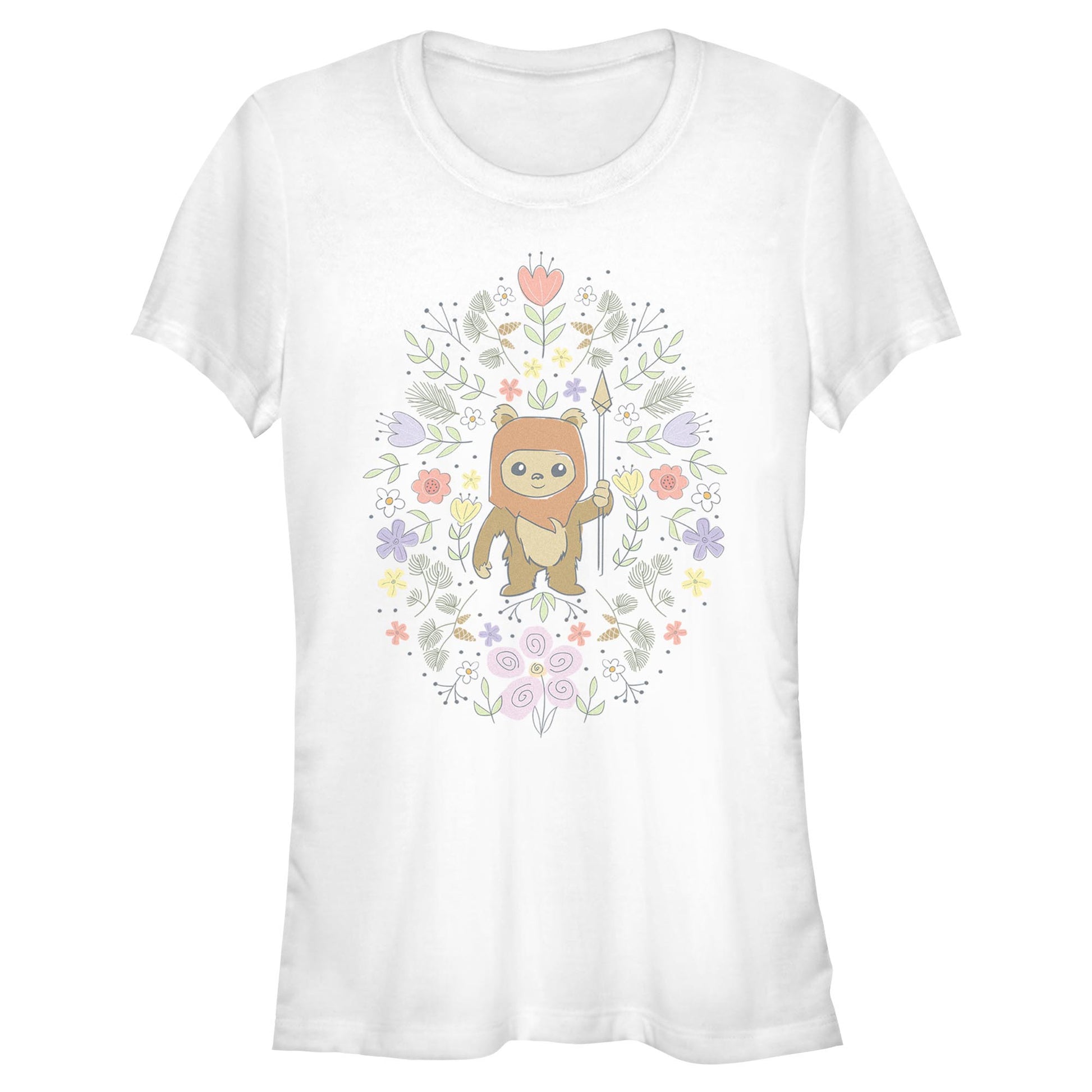 Junior's Star Wars Ewok Flower Spring T-Shirt