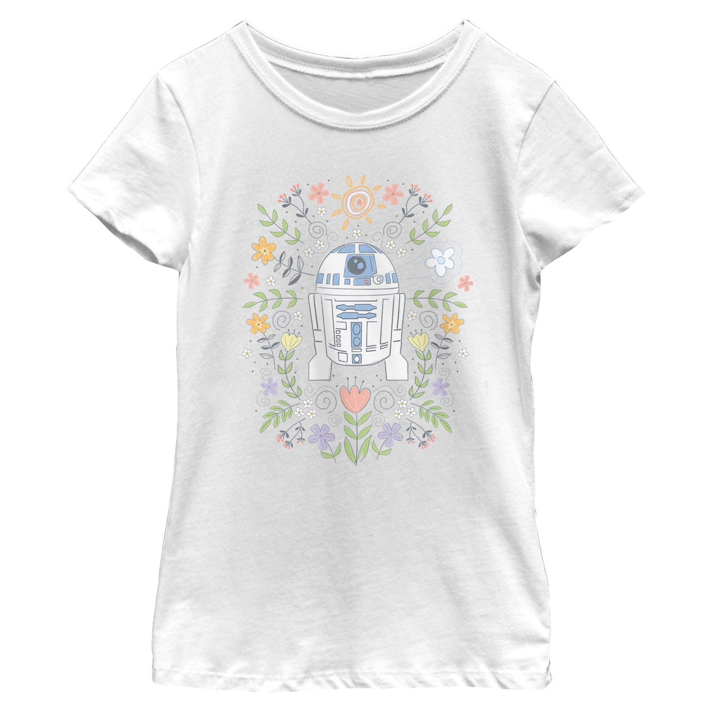 Girl's Star Wars R2-D2 Flower Spring T-Shirt